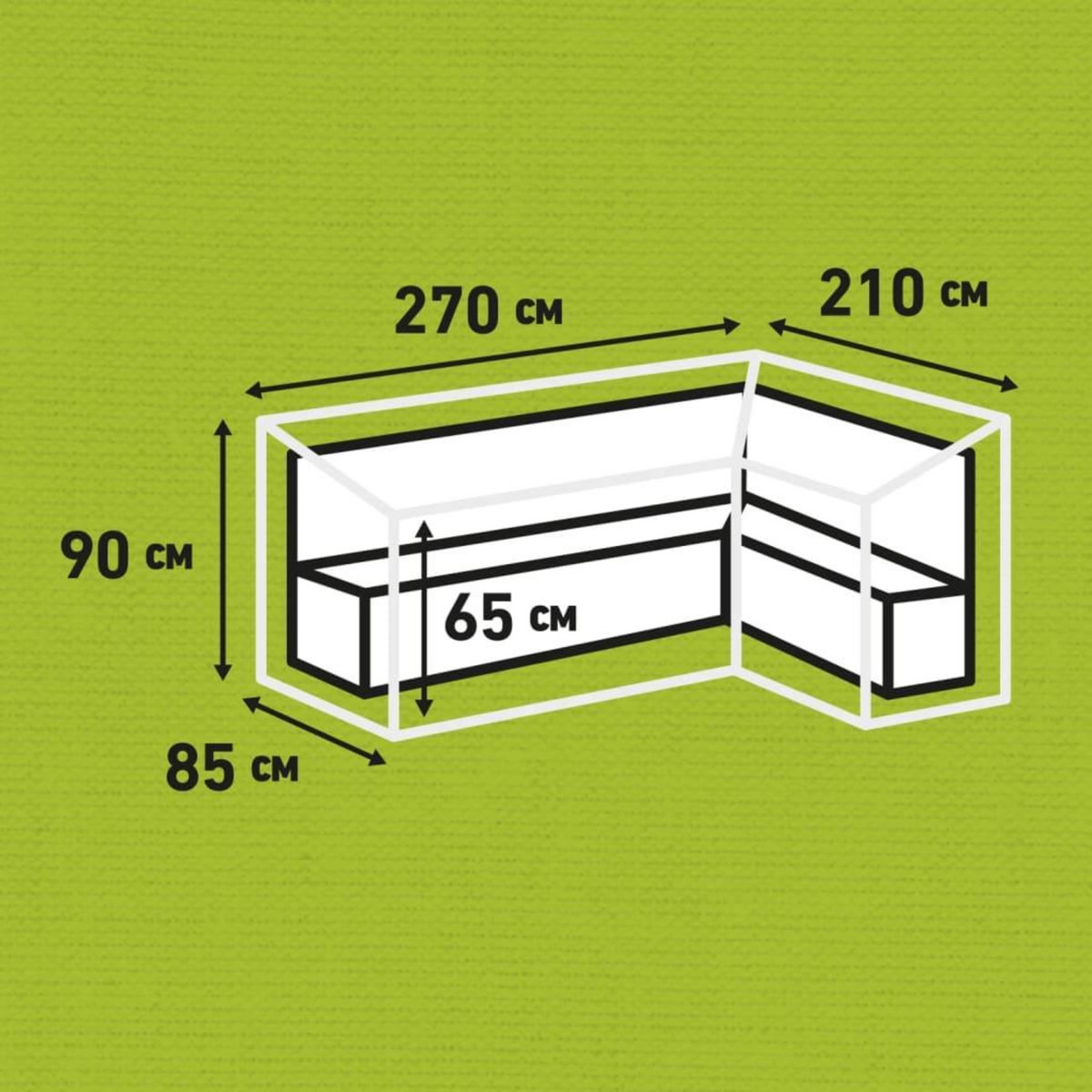 MADISON Madison Housse de meubles d'exterieur 270 x 210 x 90 cm Droit Gris