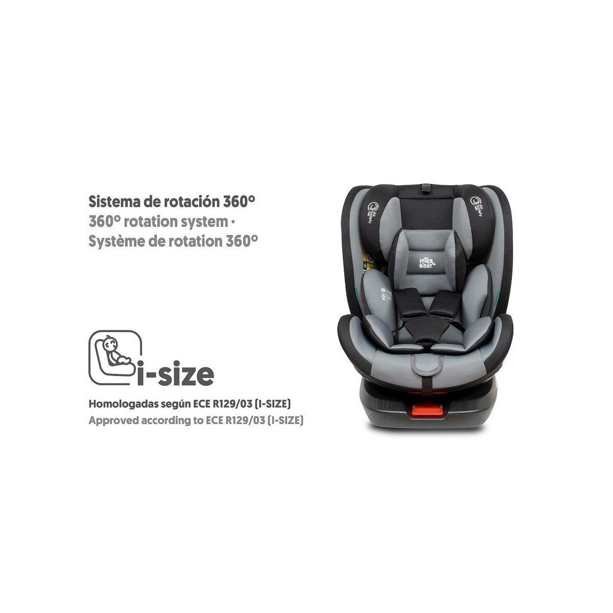 Voir la diapositive 3 : INTERBABY Siège auto  aruna - gris - sécurité enfant en voiture
