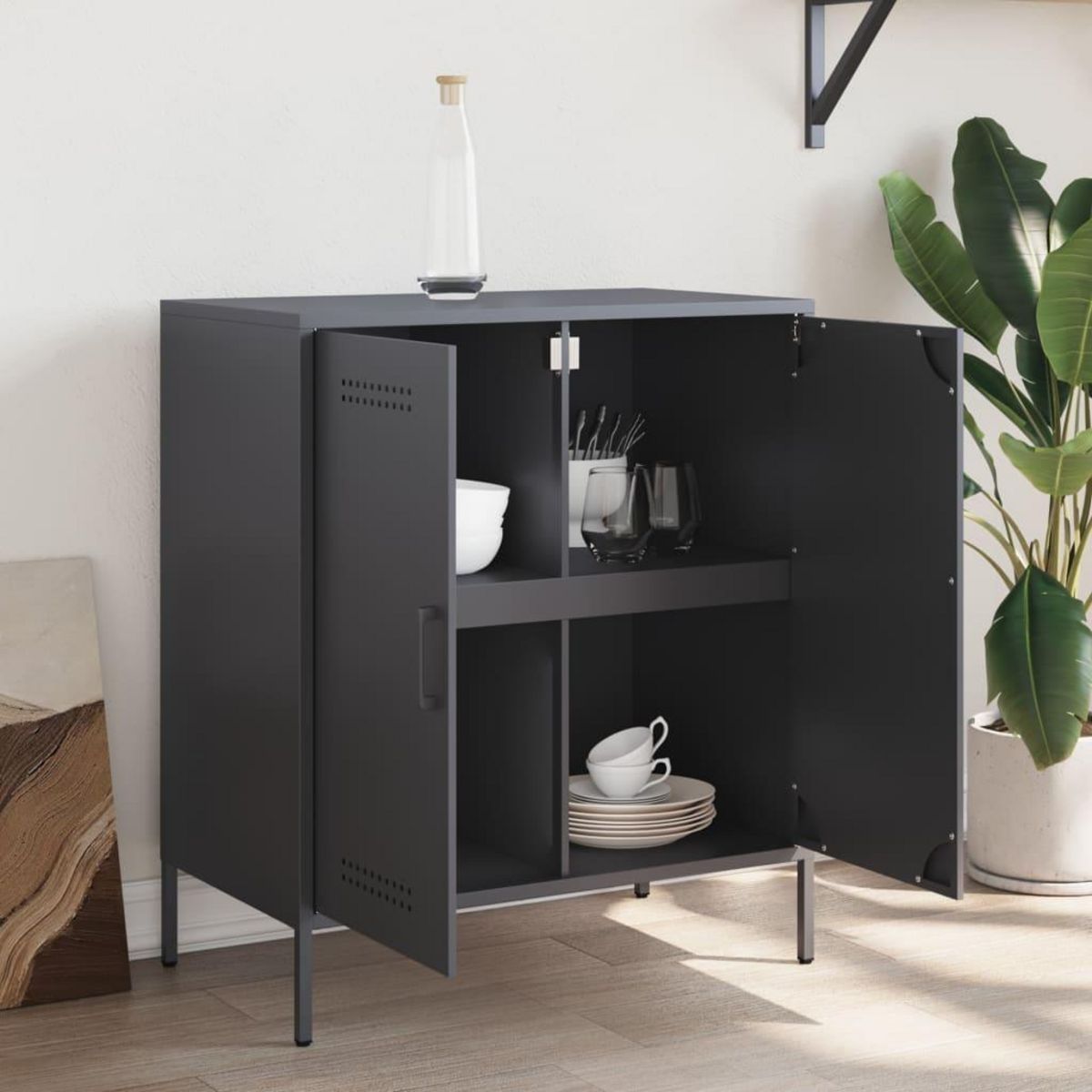 VIDAXL Buffet anthracite 68x39x79 cm acier
