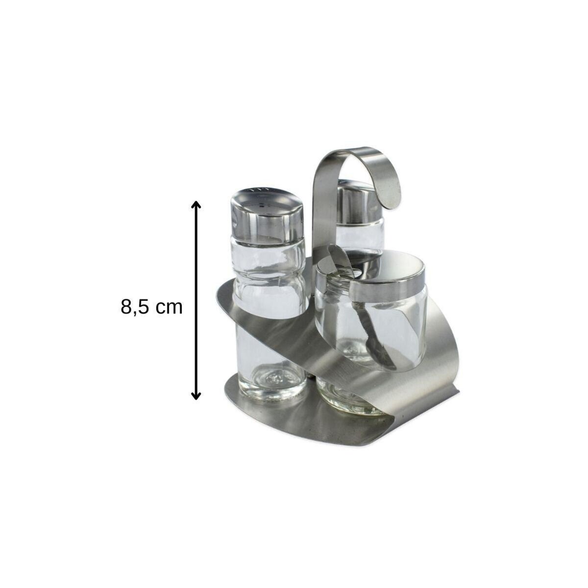 Fackelmann Ensemble de 2 Ensemble pour moutarde, sel et poivre Fackelmann