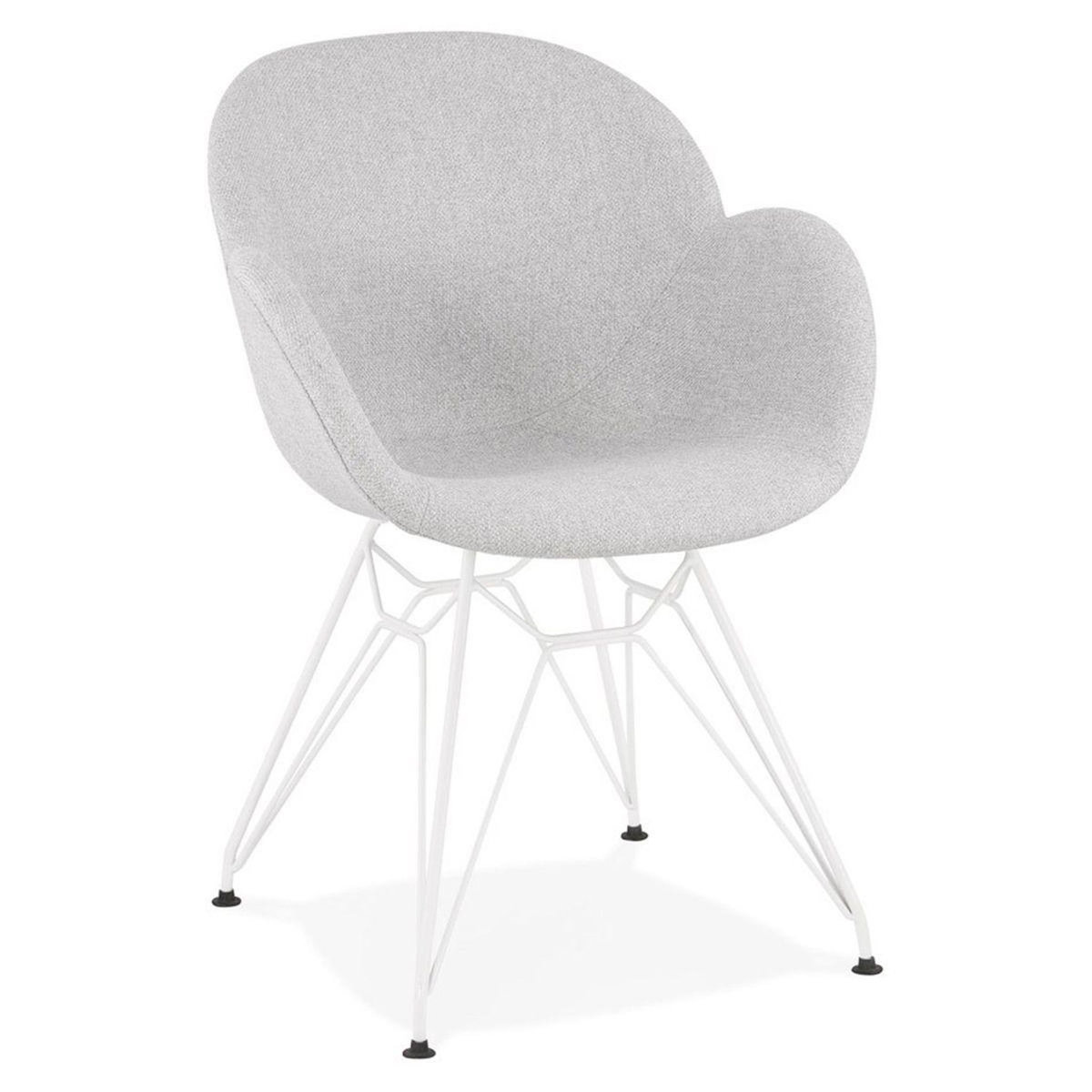 Paris Prix Chaise Design en Tissu  Lotal  85cm Gris & Blanc