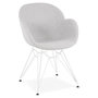 Voir la diapositive 1 : Paris Prix Chaise Design en Tissu  Lotal  85cm Gris & Blanc
