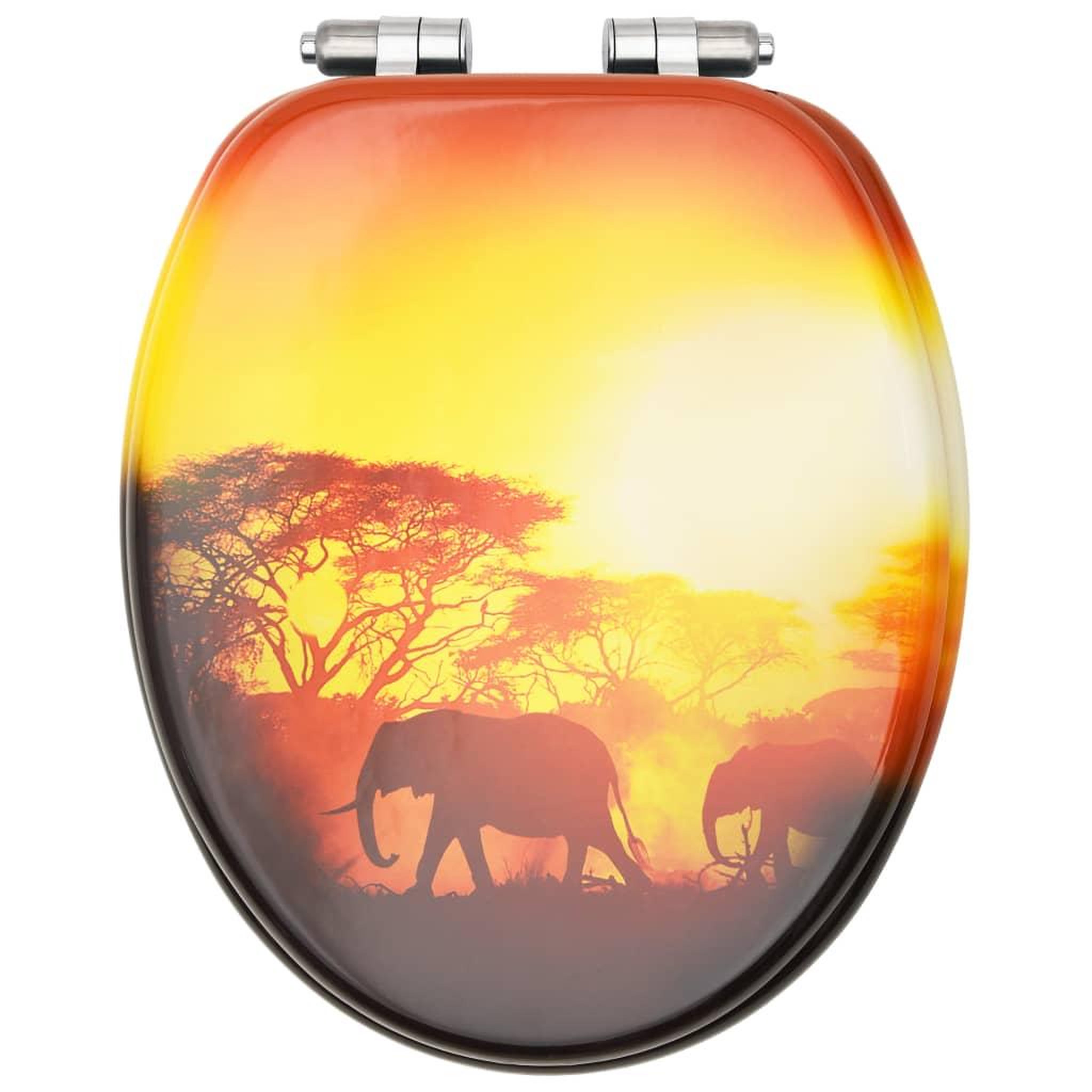 Voir la diapositive 5 : VIDAXL Sieges WC et couvercle a fermeture en douceur 2 pcs MDF Savane