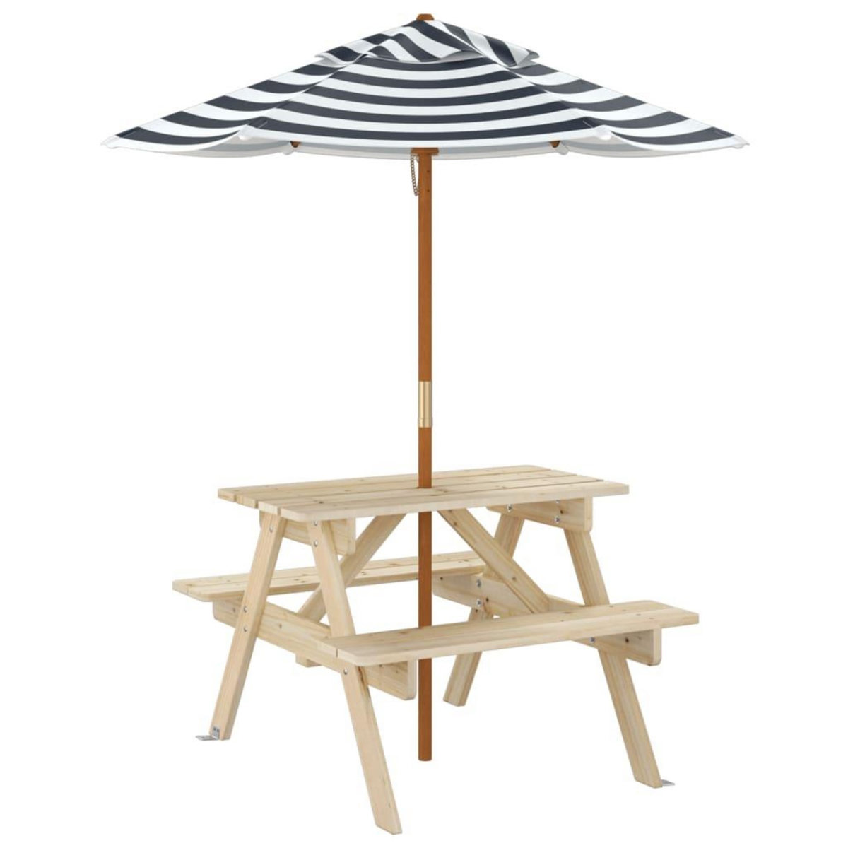 VIDAXL Table de pique-nique pour 4 enfants avec parasol bois de sapin