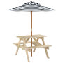 Voir la diapositive 5 : VIDAXL Table de pique-nique pour 4 enfants avec parasol bois de sapin