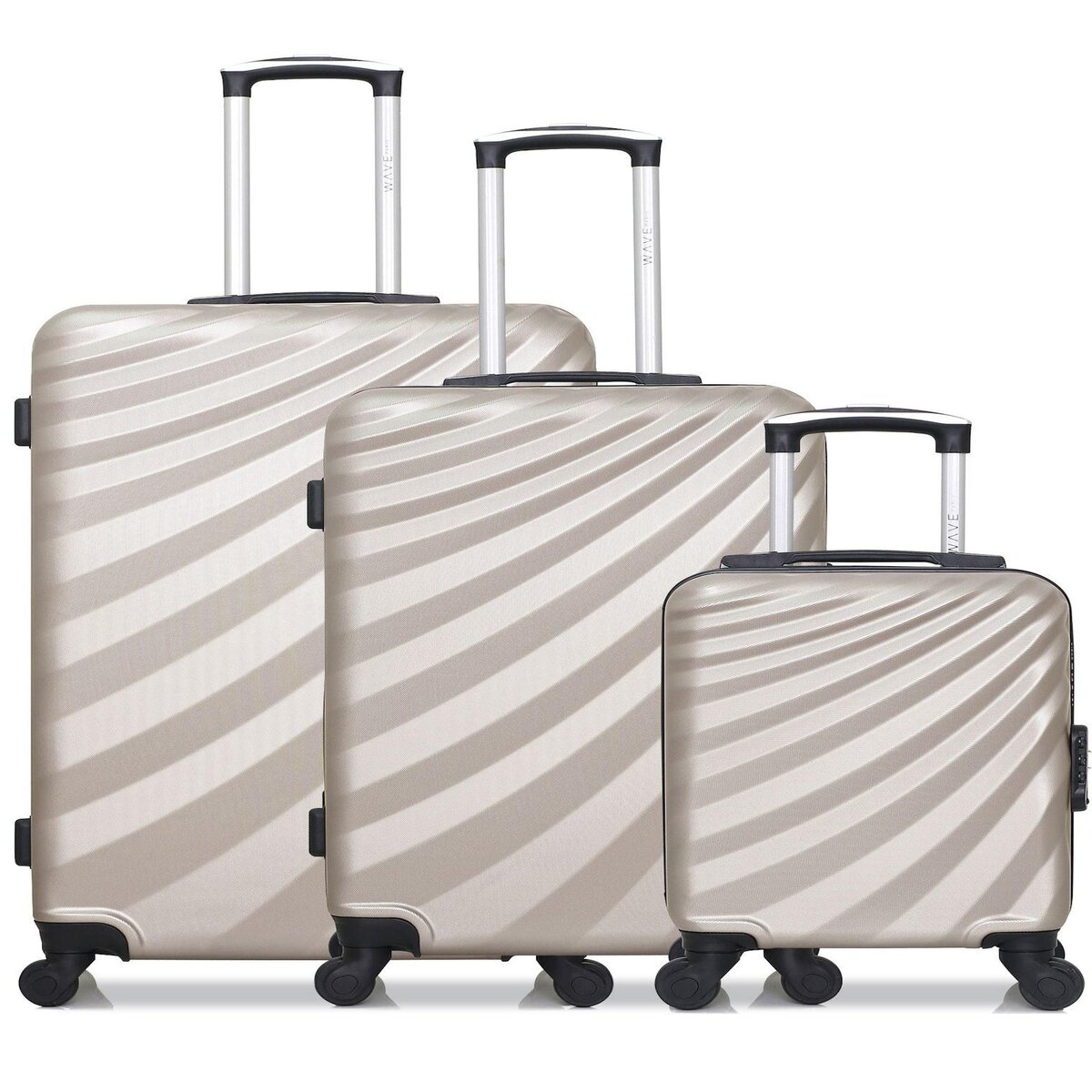 WAVE PARIS WAVE PARIS - Lot de 3 - Valise Grand format, valise weekend et valise cabine XXS DANUBE