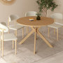 Voir la diapositive 3 : ID MARKET Table à manger extensible ronde ALIX 4-10 personnes pied araignée bois effet hêtre 110-200 cm