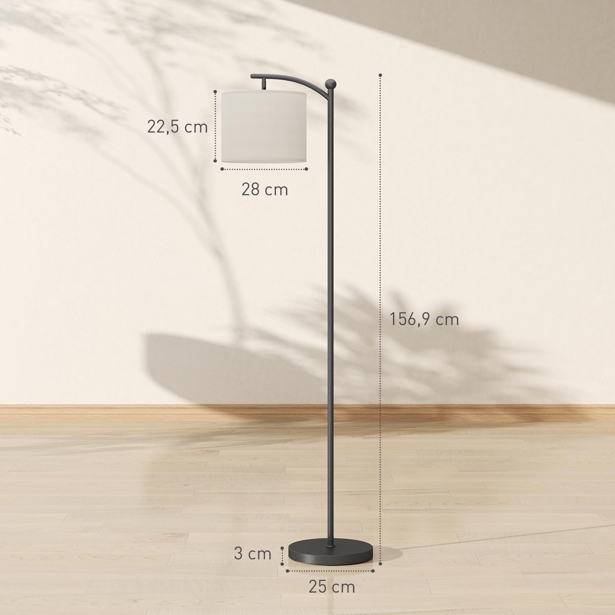 Voir la diapositive 3 : HOMCOM Lampadaire dimmable H.60 cm 2 températures de couleur timer 60 min télécommande noir