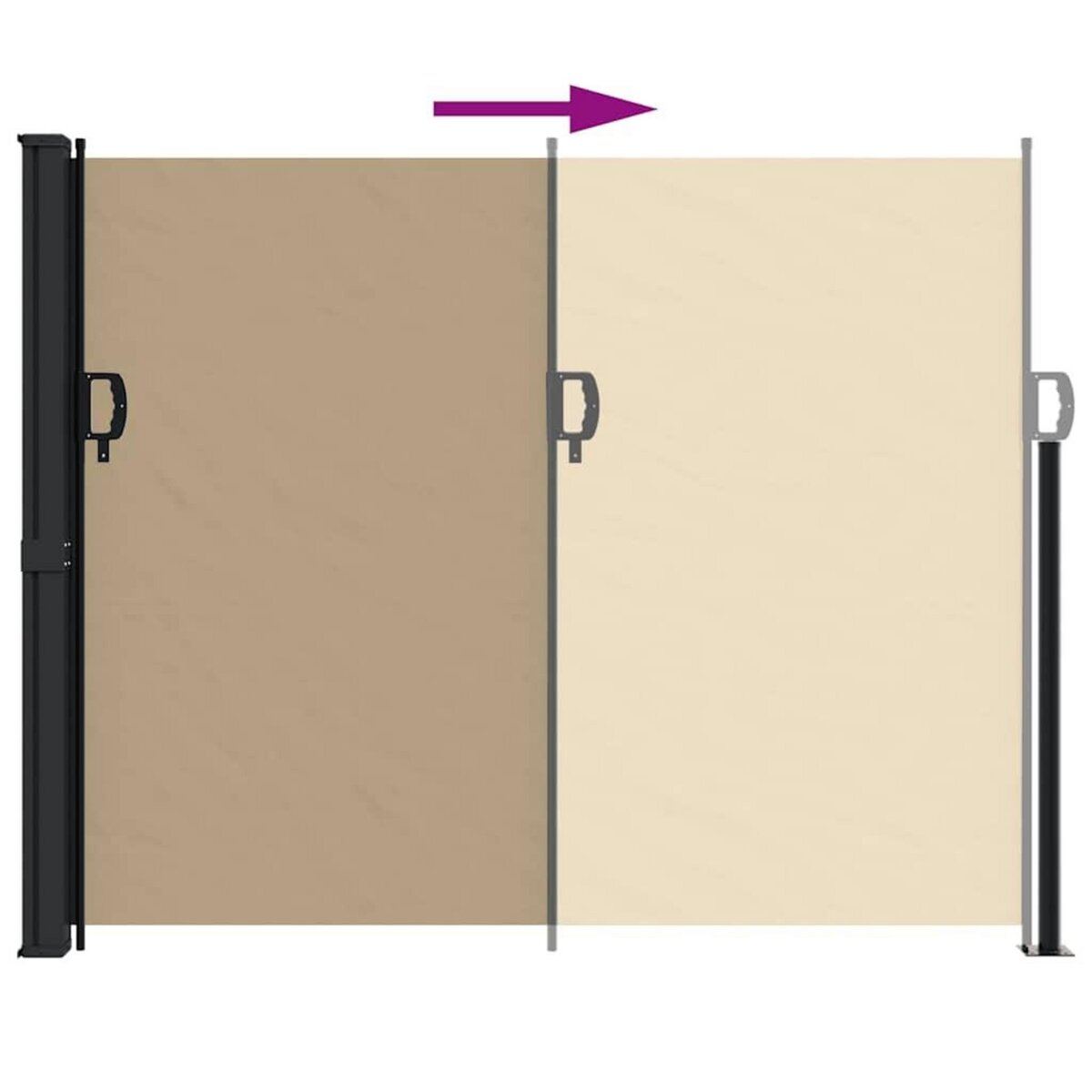 VIDAXL Auvent lateral retractable beige 160x600 cm