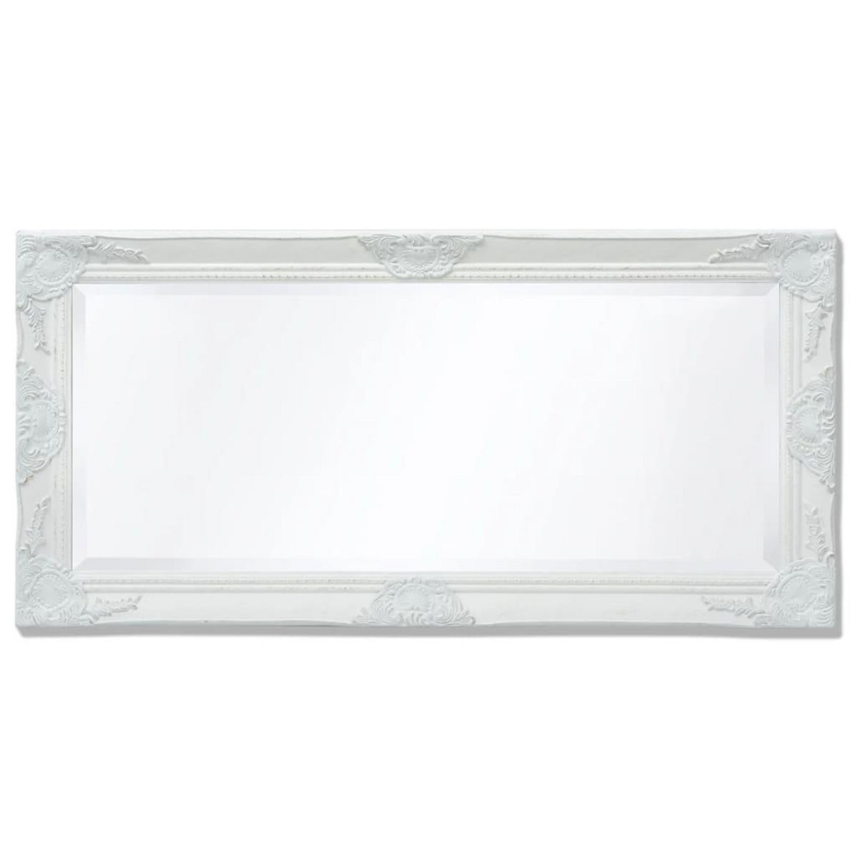 VIDAXL Miroir mural style baroque 100x50 cm blanc