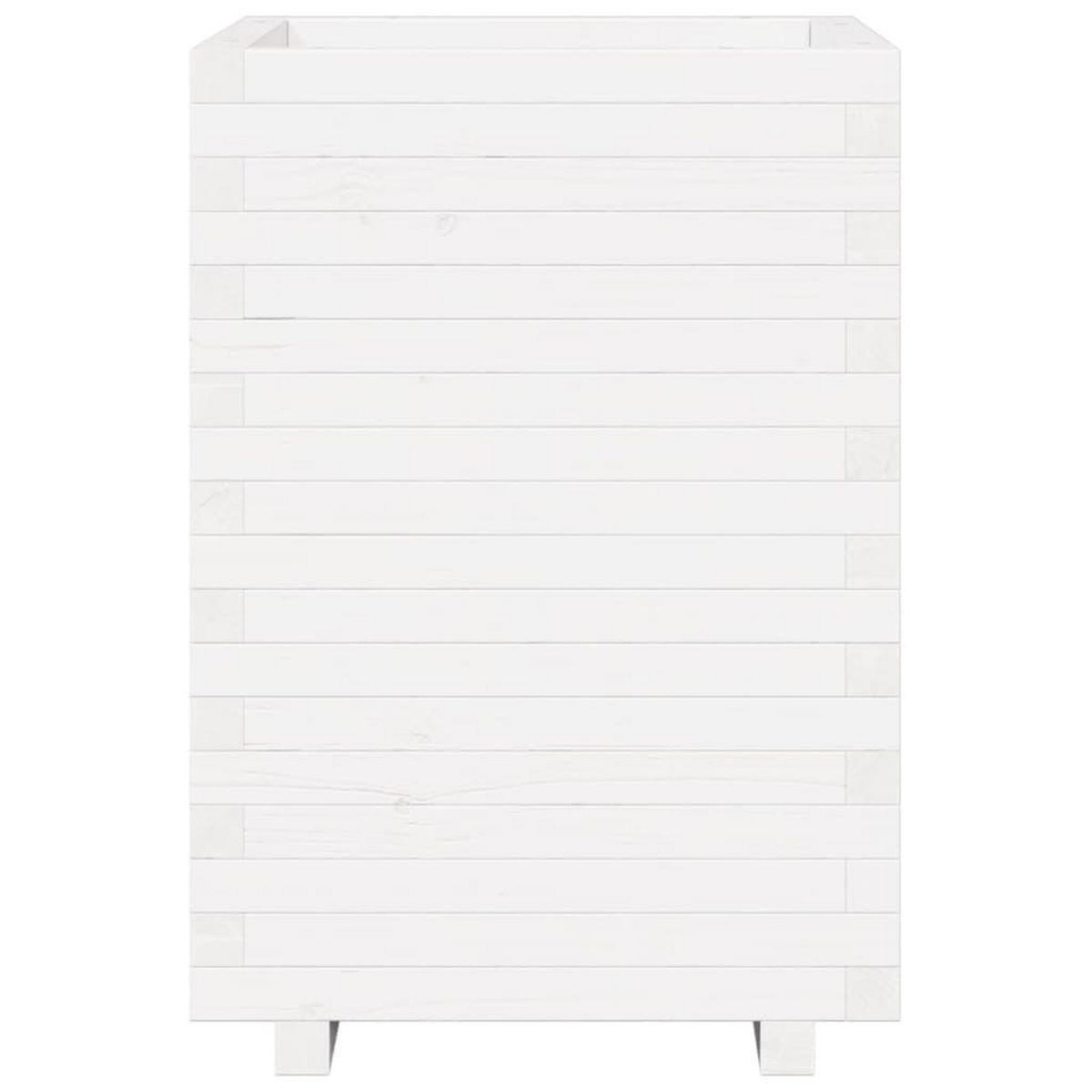 VIDAXL Jardiniere blanc 50x50x72,5 cm bois de pin massif