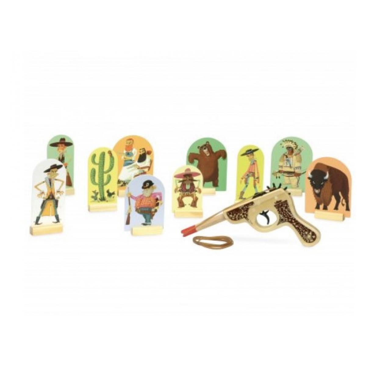 Vilac Farwest jeu de pistolet a elastique et cible