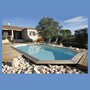 Voir la diapositive 1 : Ubbink Piscine hors sol en bois octogonale liner beige 4 x 6,10-H1,20 m AZURA