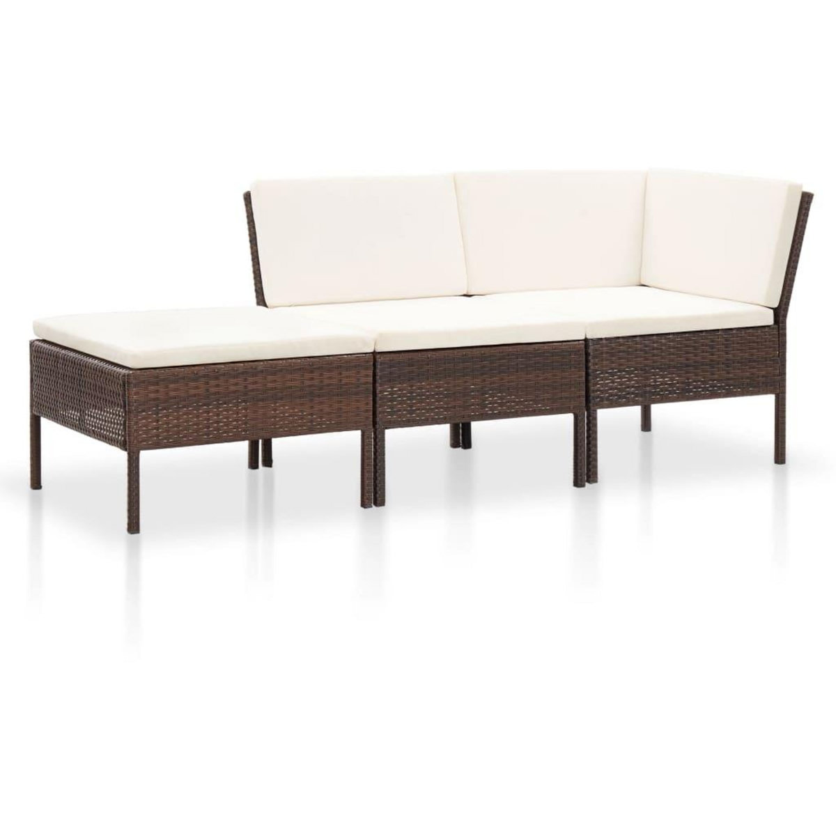 VIDAXL Salon de jardin 8 pcs avec coussins resine tressee marron
