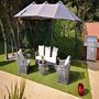 Voir la diapositive 2 : Parasol ovale 3 têtes 2,70x4,6m gris DEPORWIDE