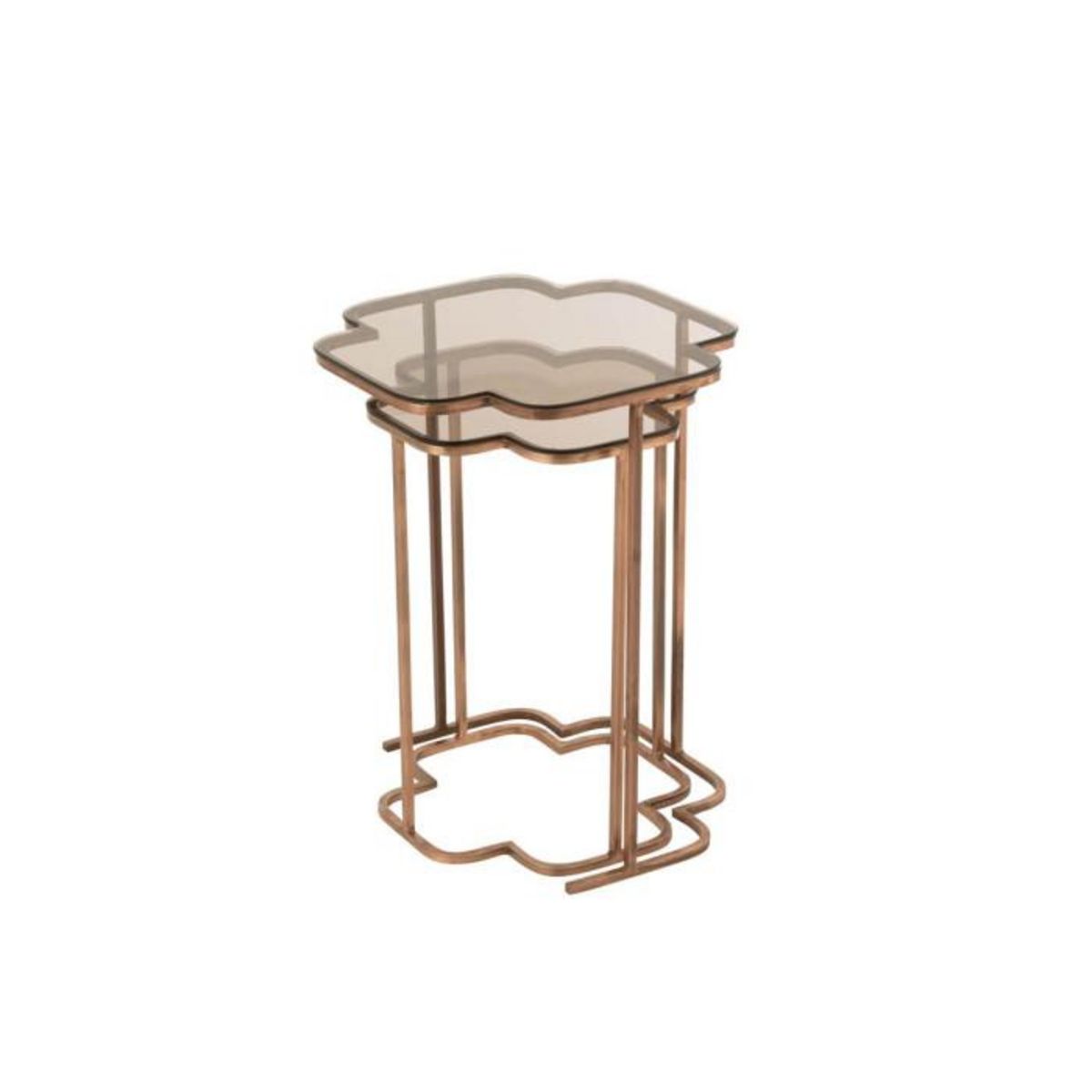 Paris Prix Lot de 2 Tables d'Appoint Métal  Ones  61cm Cuivre