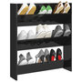Voir la diapositive 3 : VIDAXL Armoire a chaussures murale noir brillant bois d'ingenierie