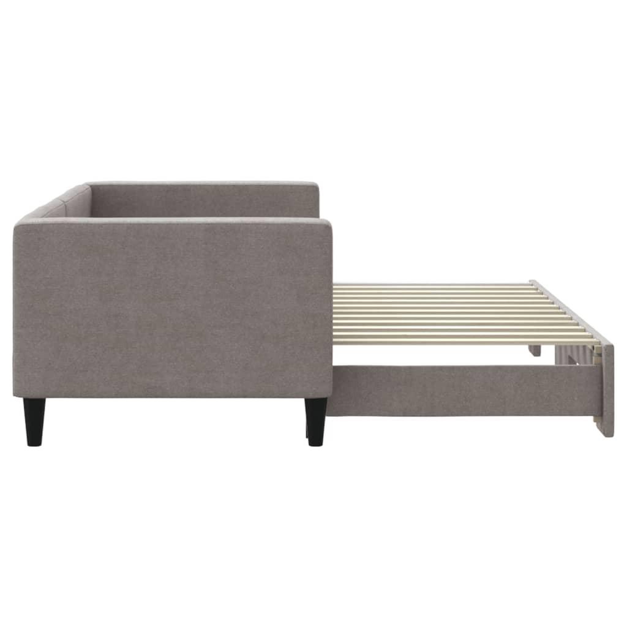 Voir la diapositive 4 : VIDAXL Lit de jour avec gigogne sans matelas taupe 80x200 cm