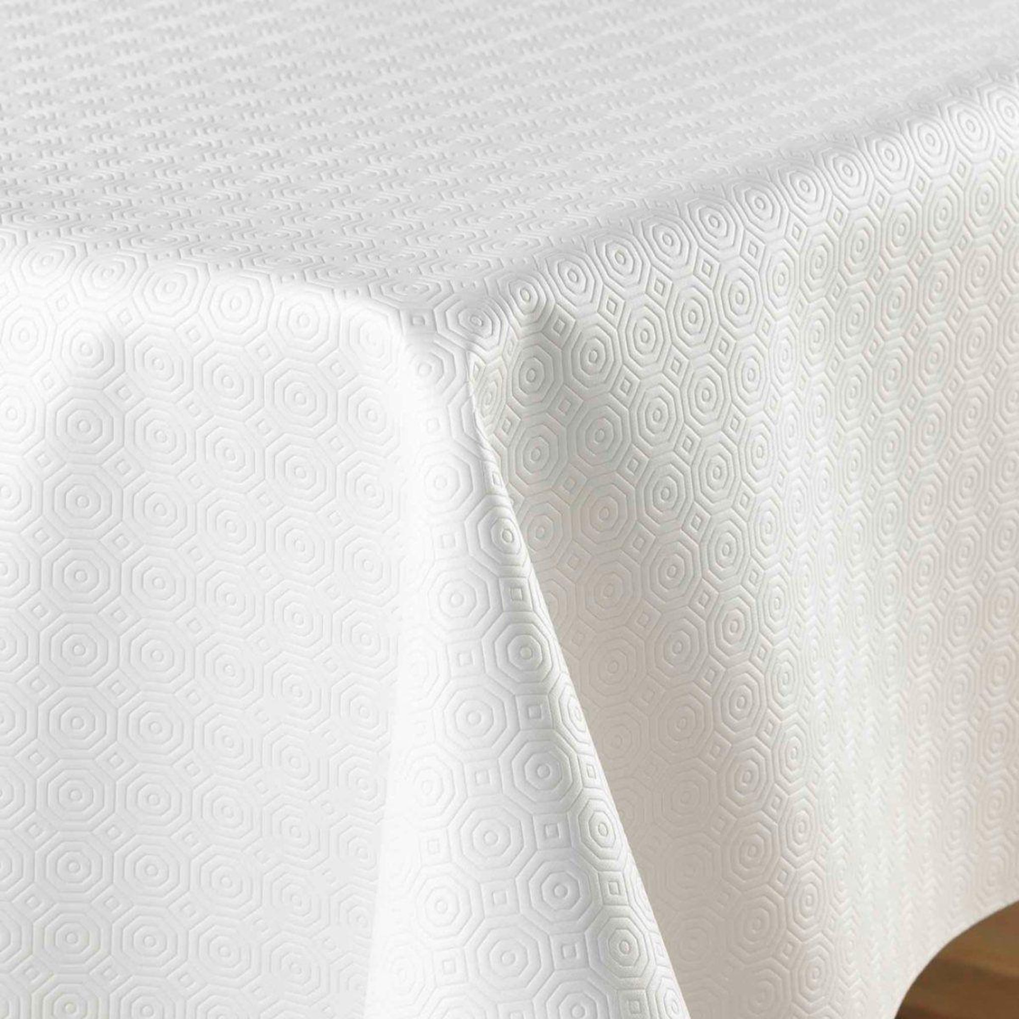 Voir la diapositive 4 : Douceur d'Intérieur Sous nappe protège table  bulgo  140x220cm blanc