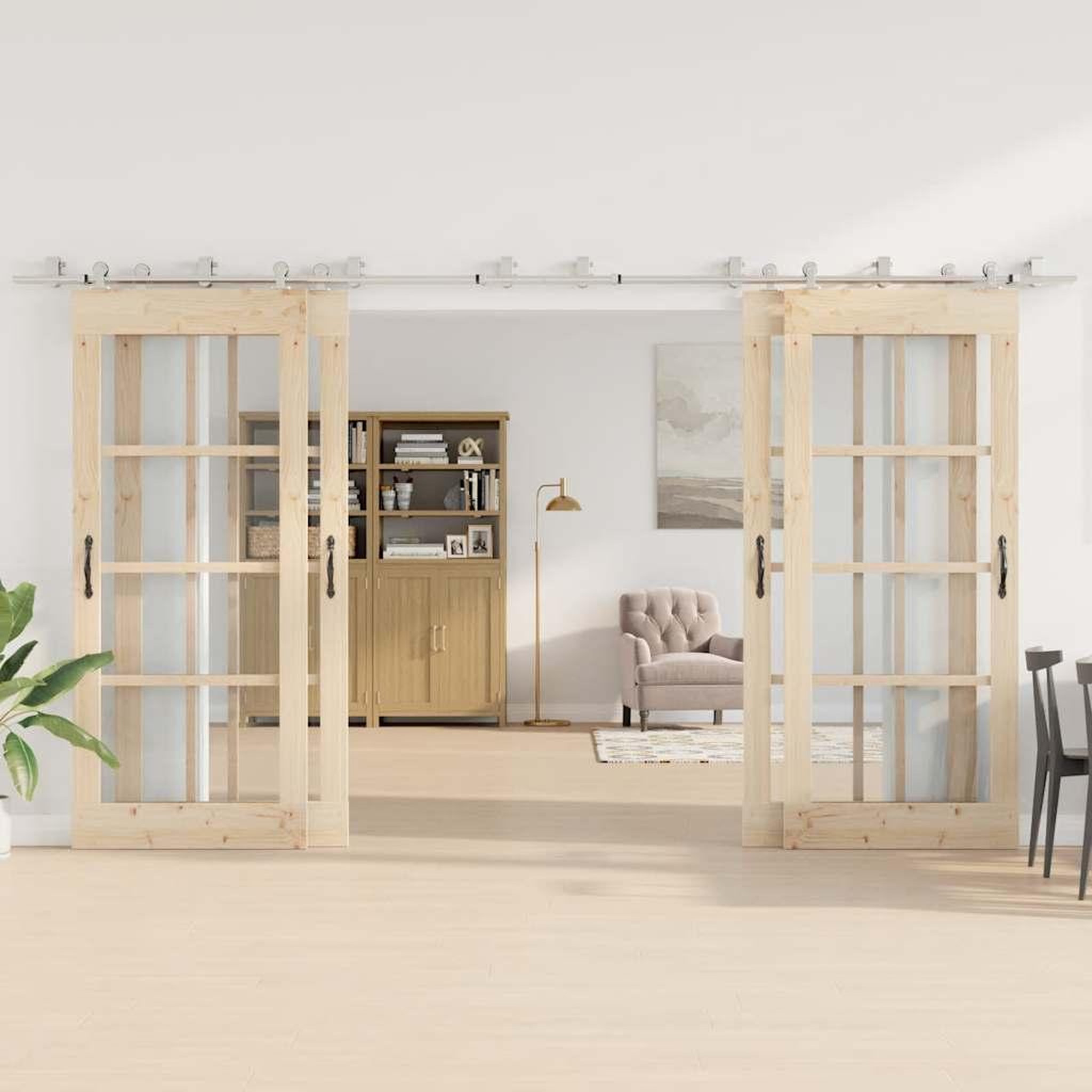 Voir la diapositive 3 : VIDAXL Kit fixation porte coulissante 400 cm Acier inoxydable Argente