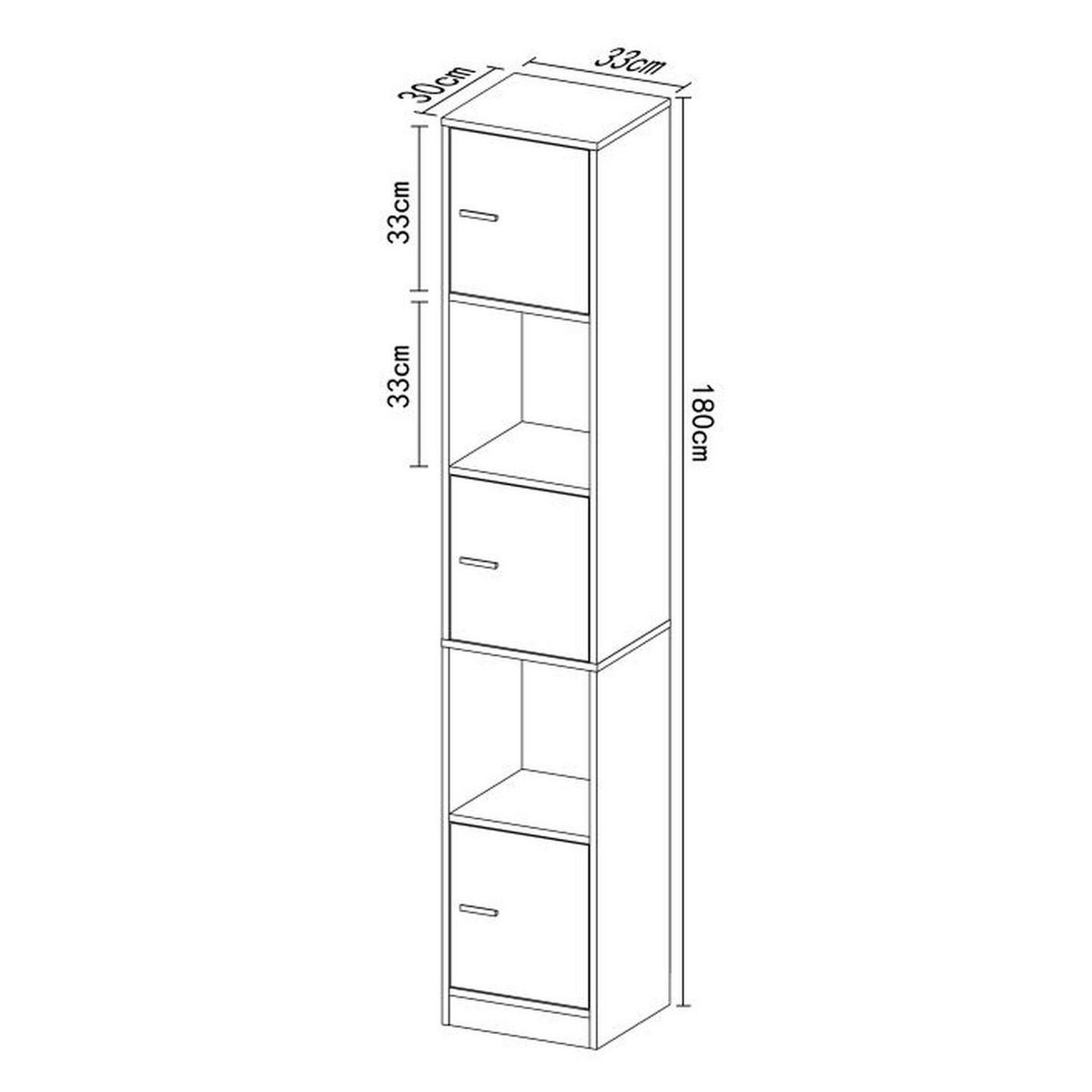 TOILINUX Colonne de salle de bain - Anne - Blanc - 180 x 33 x 30 cm