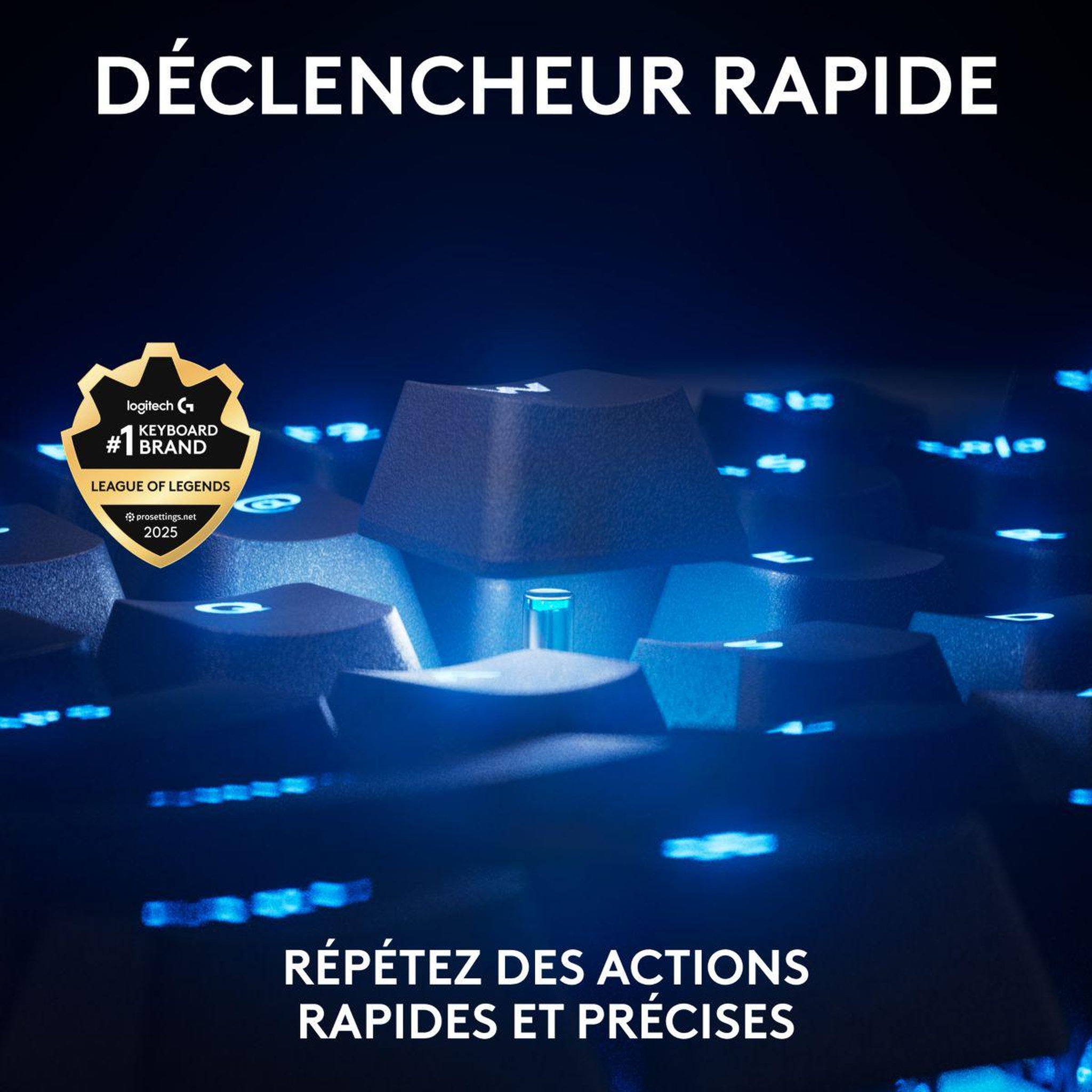 Voir la diapositive 3 : Logitech Clavier gamer g pro x tkl rapid  noir