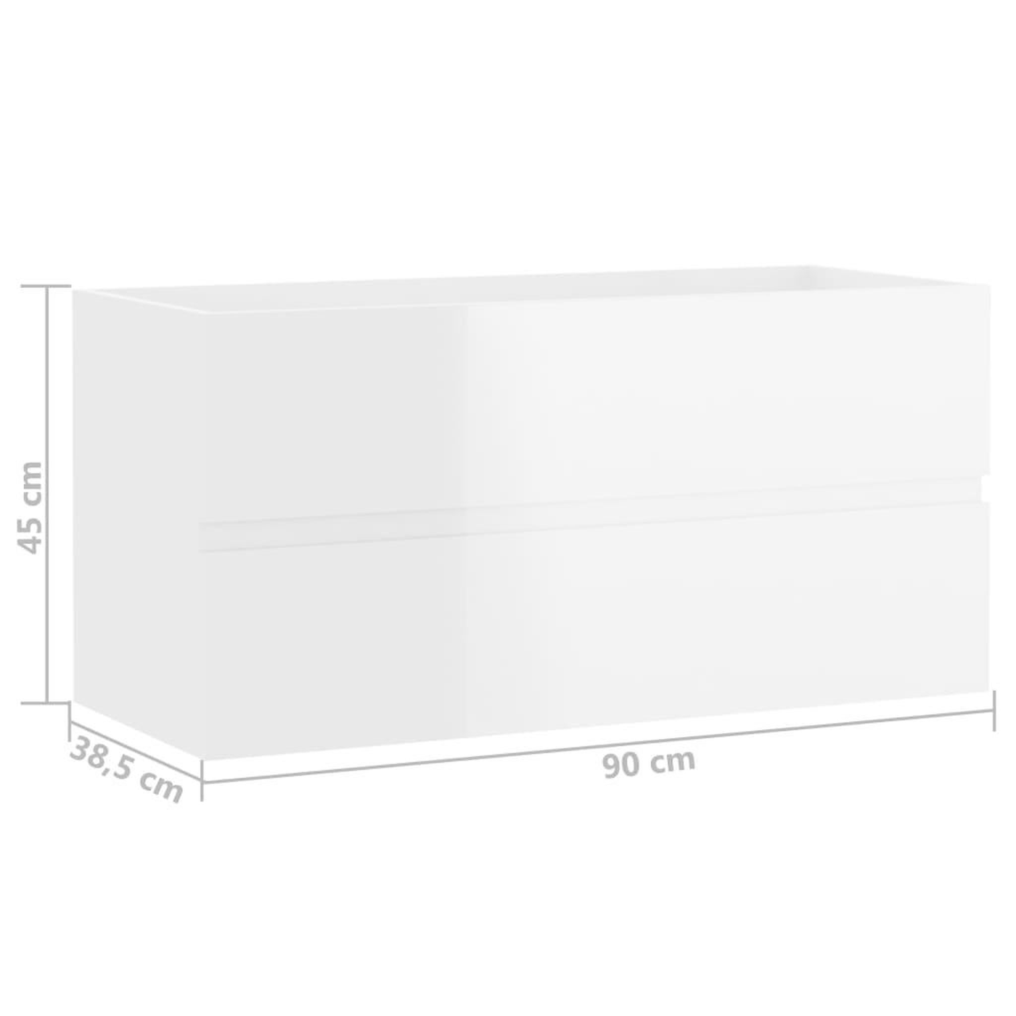 Voir la diapositive 6 : VIDAXL Armoire d'evier Blanc brillant 90x38,5x45 cm Bois d'ingenierie