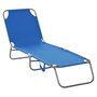 Voir la diapositive 1 : OUTSUNNY Bain de soleil transat pliable dossier réglable multipositions métal et polyester bleu