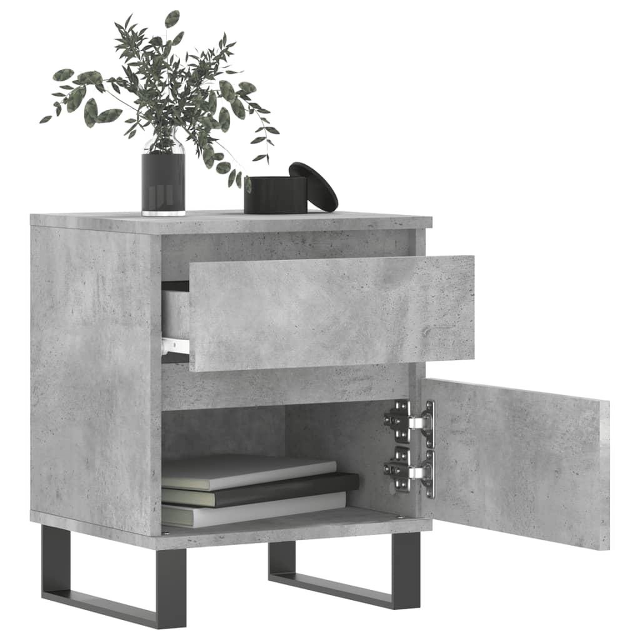 Voir la diapositive 3 : VIDAXL Tables de chevet 2 pcs gris beton 40x35x50 cm bois d'ingenierie