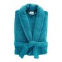 Voir la diapositive 1 : Paris Prix Peignoir Col Châle en Coton  Tendresse  Bleu Paon