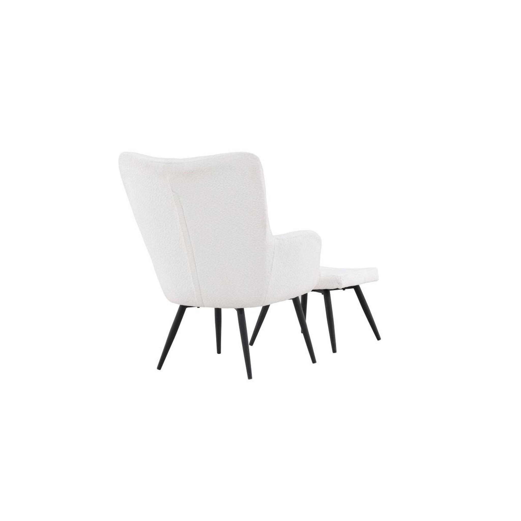 Voir la diapositive 5 : Paris Prix Fauteuil & pouf design bouclette  como  95cm blanc