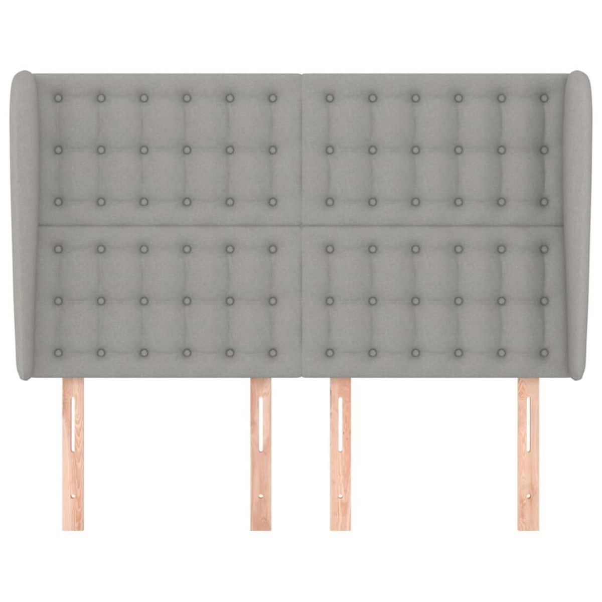VIDAXL Tete de lit avec oreilles Gris clair 147x23x118/128 cm Tissu