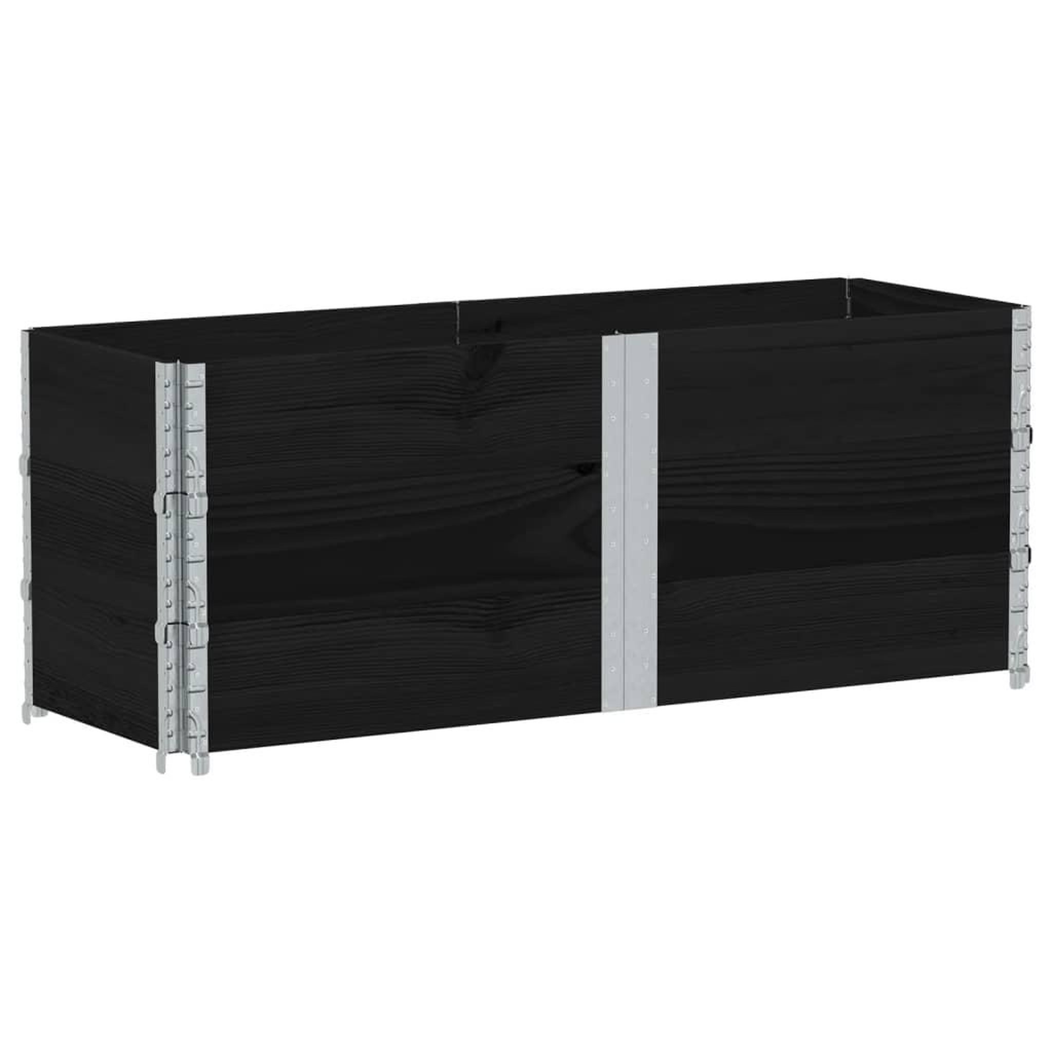 Voir la diapositive 2 : VIDAXL Jardiniere noir 150x50 cm bois massif de pin