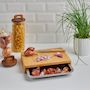 Voir la diapositive 3 : Nogent 3 etoiles Planche à découper bambou 28,5x21cm + tiroir inox - 09950G