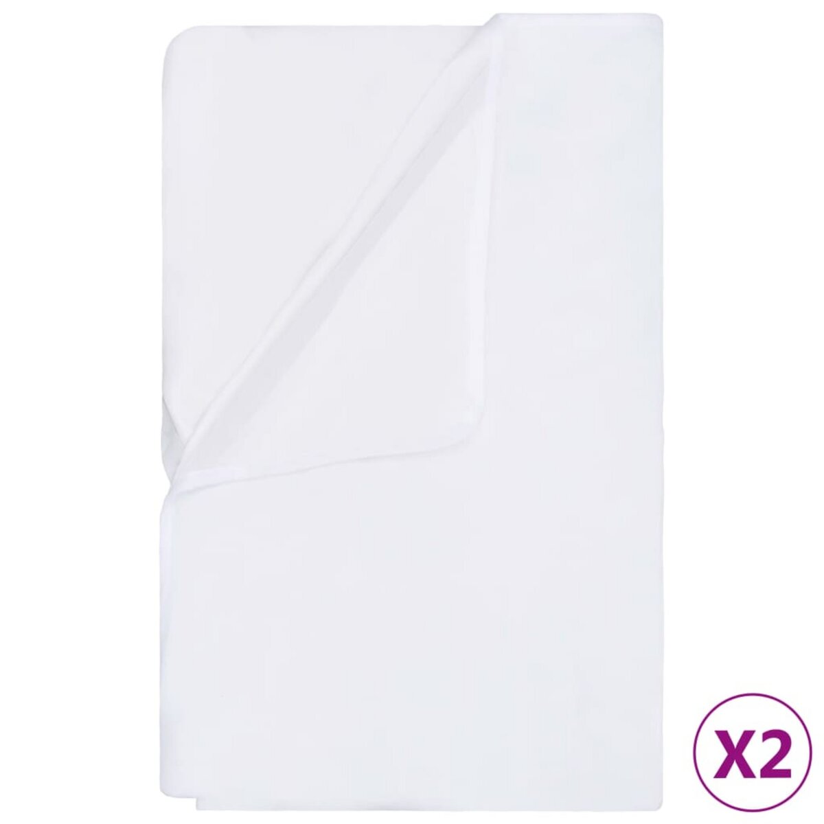 VIDAXL Couvre-matelas impermeables 2 pcs Coton 90x200 cm Blanc
