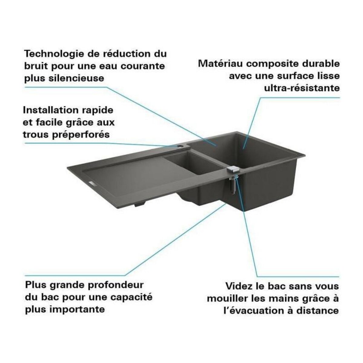 Grohe Evier composite avec egouttoir - GROHE - K500