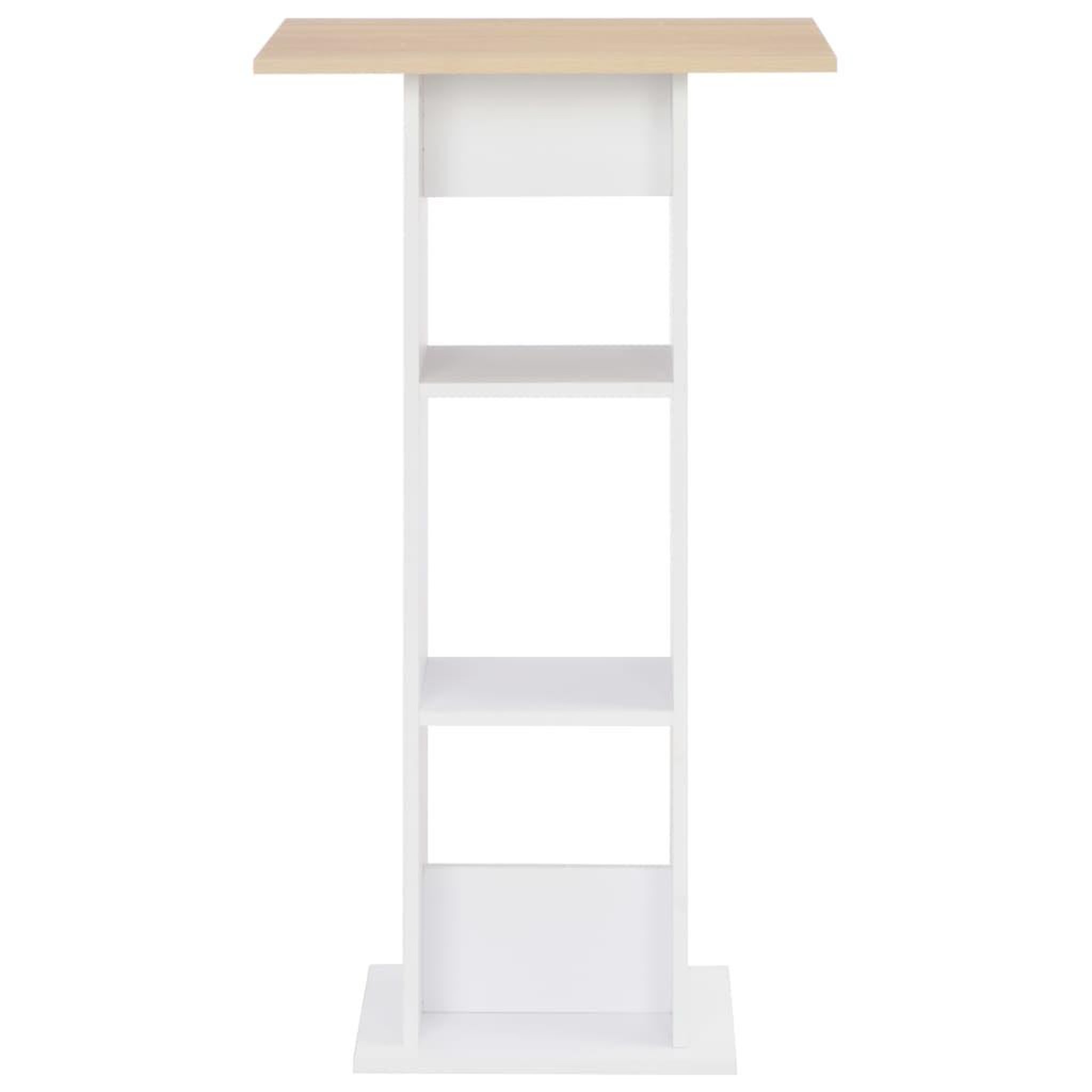 Voir la diapositive 2 : VIDAXL Table de bar Blanc et chene Sonoma 60x60x110 cm