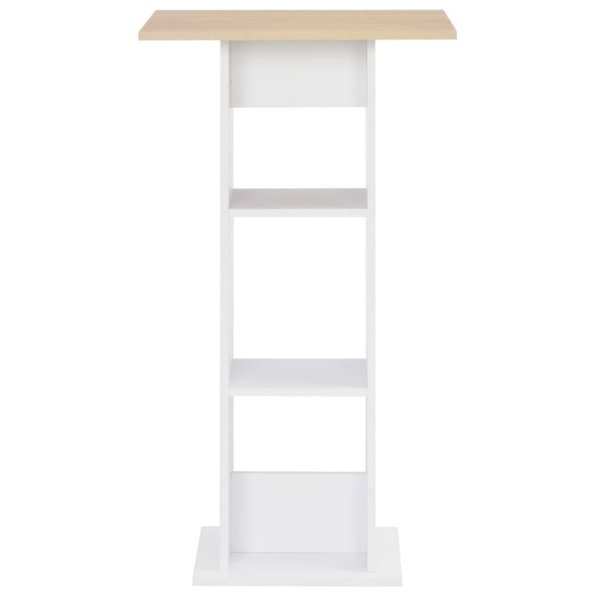 VIDAXL Table de bar Blanc et chene Sonoma 60x60x110 cm