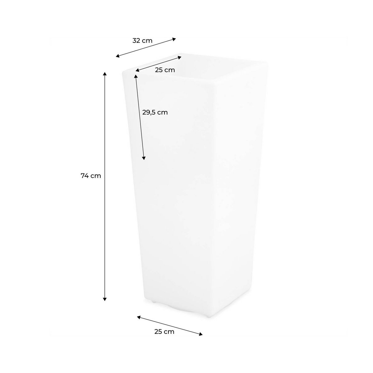 SWEEEK Vase LED 75cm - Pot de fleurs décoratif lumineux. 16 couleurs. 75cm. rechargeable. télécommande