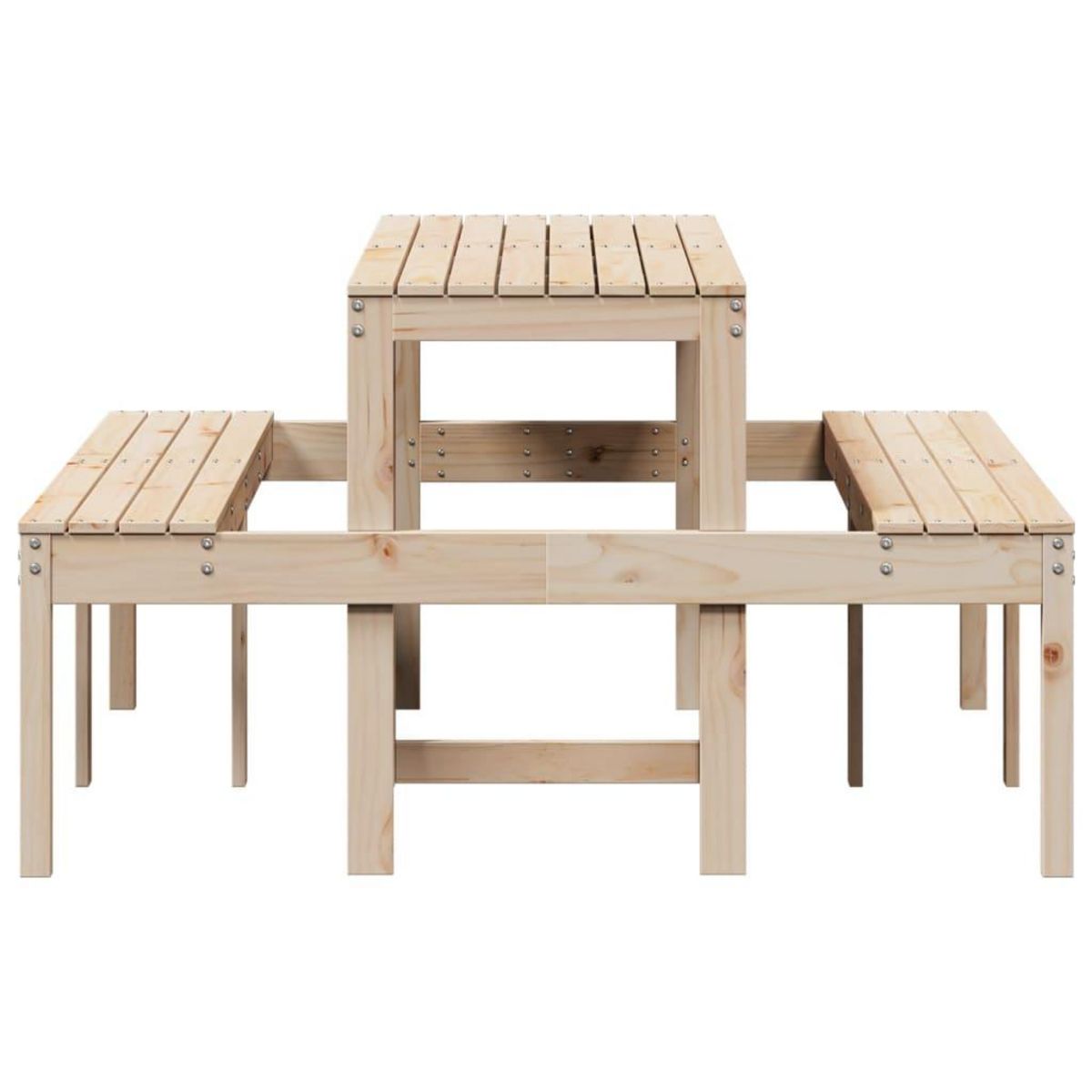 VIDAXL Table de pique-nique 160x134x75 cm bois massif de pin