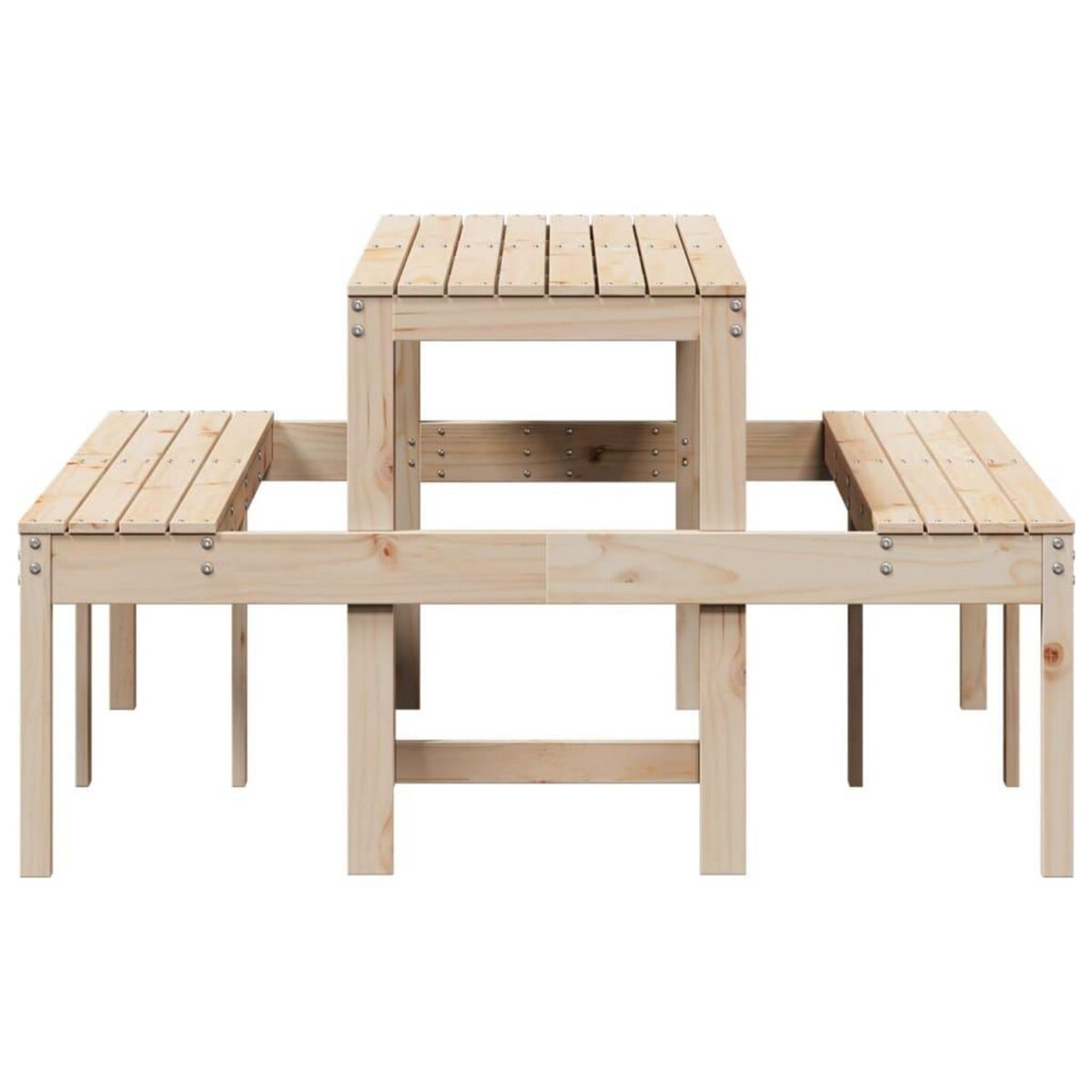 VIDAXL Table de pique-nique 160x134x75 cm bois massif de pin