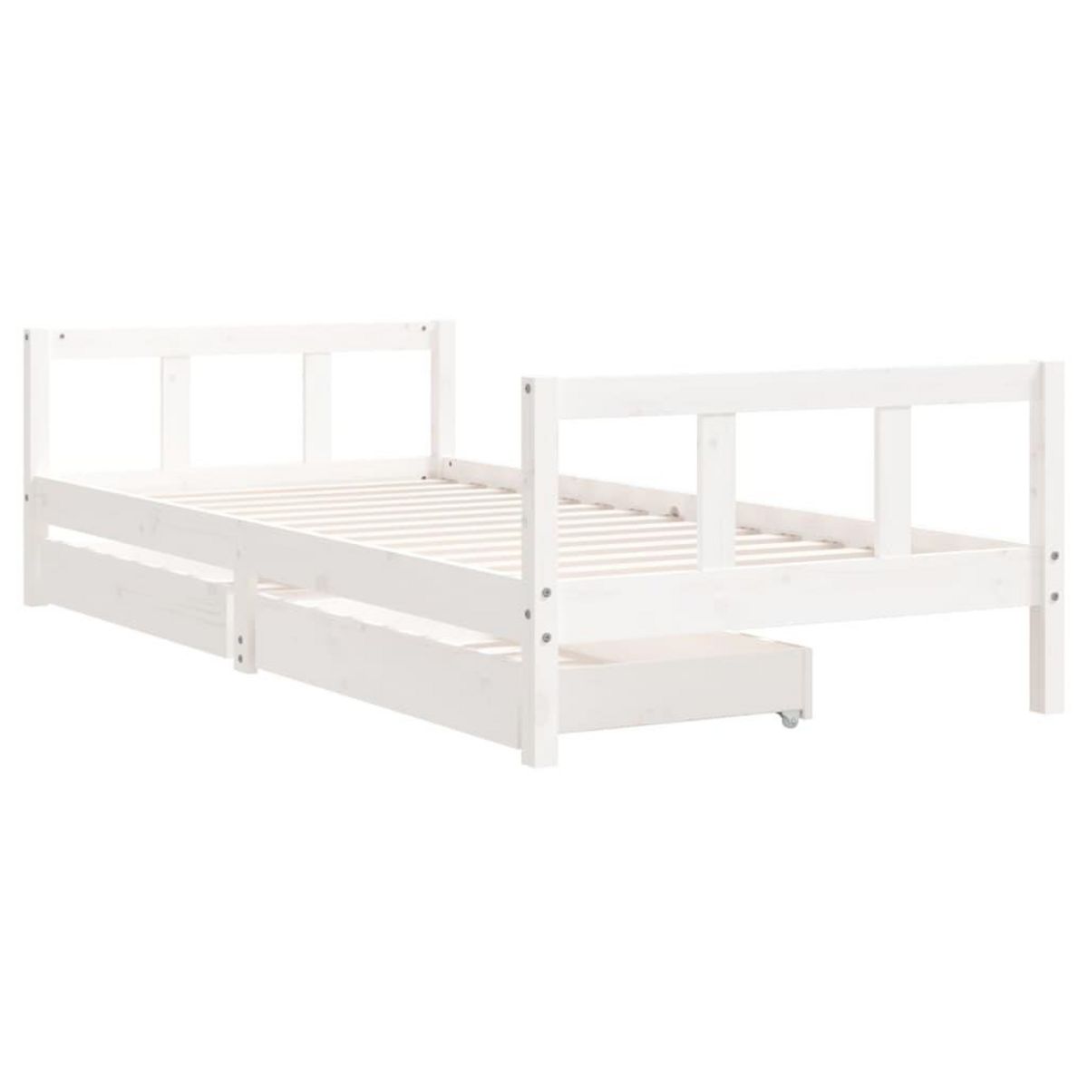 VIDAXL Cadre de lit enfant tiroirs blanc 90x200 cm bois de pin massif