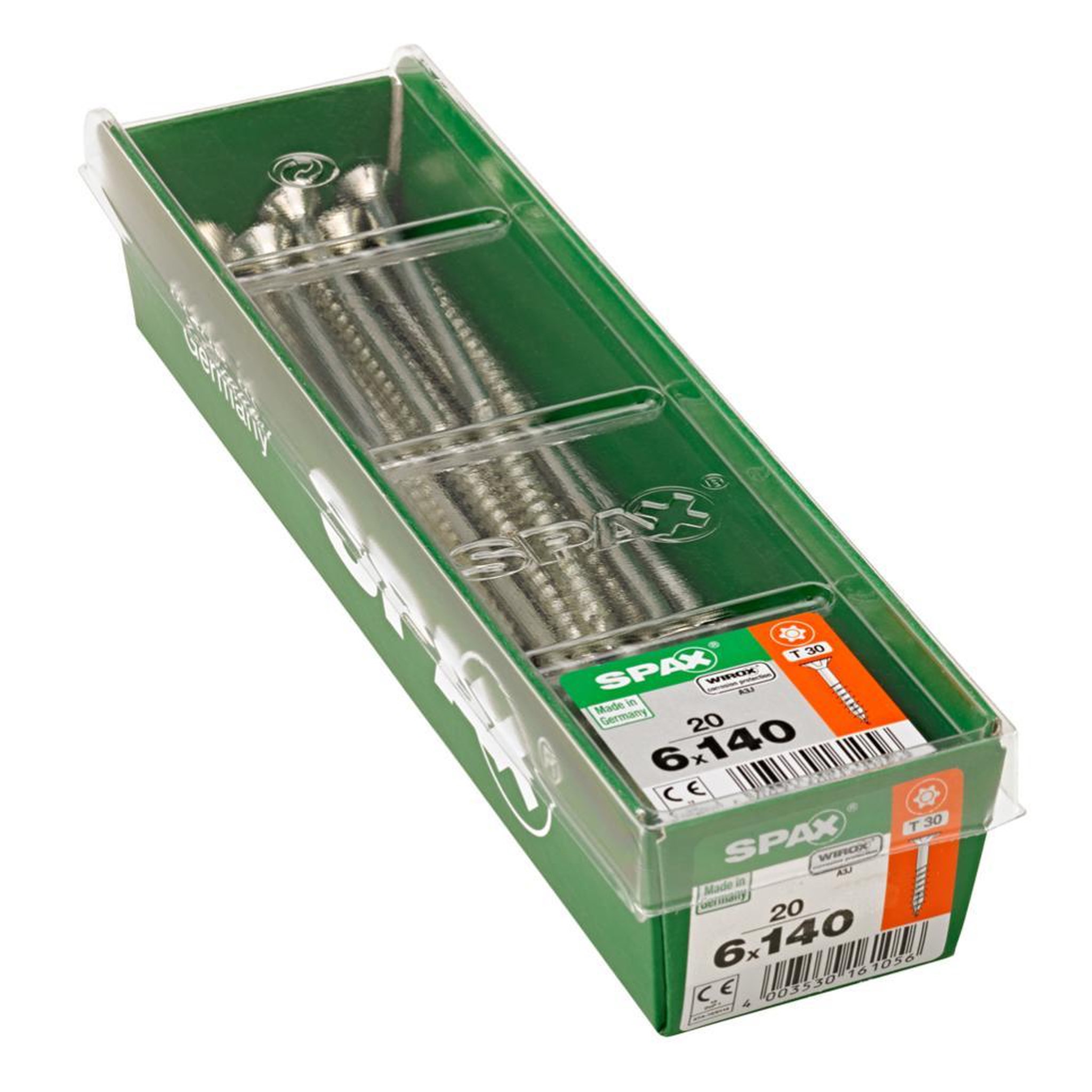 CENTRALE BRICO Lot de 20 vis acier tête fraisée torx SPAX, Diam.6 mm x L.140 mm