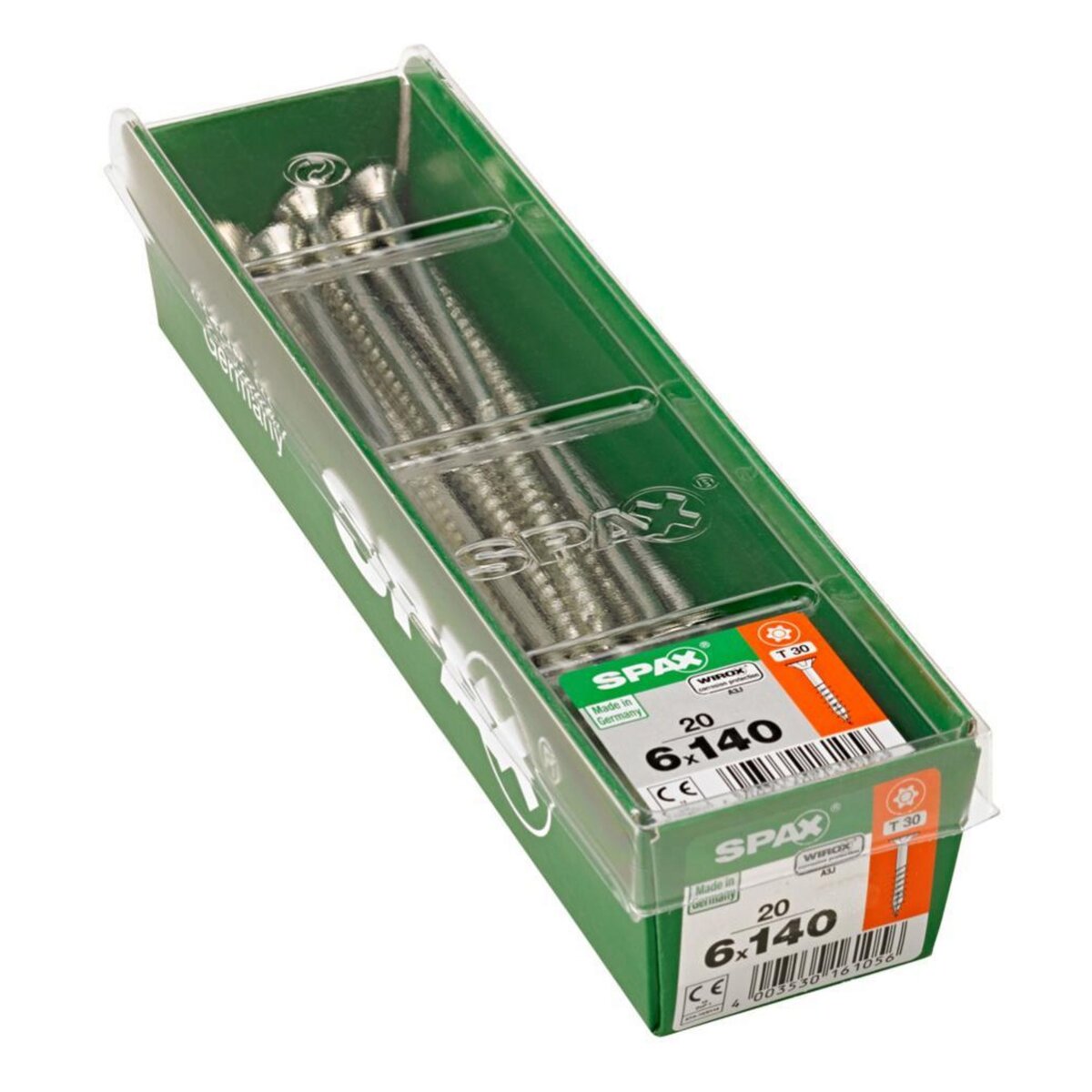 CENTRALE BRICO Lot de 20 vis acier tête fraisée torx SPAX, Diam.6 mm x L.140 mm