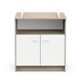 Voir la diapositive 2 : Demeyere Commode a langer 2 portes, 1 niche - HELICIA - Blanc mat & Chene kronberg - 79,6 x 70 x 94,4 cm - DEMEYERE
