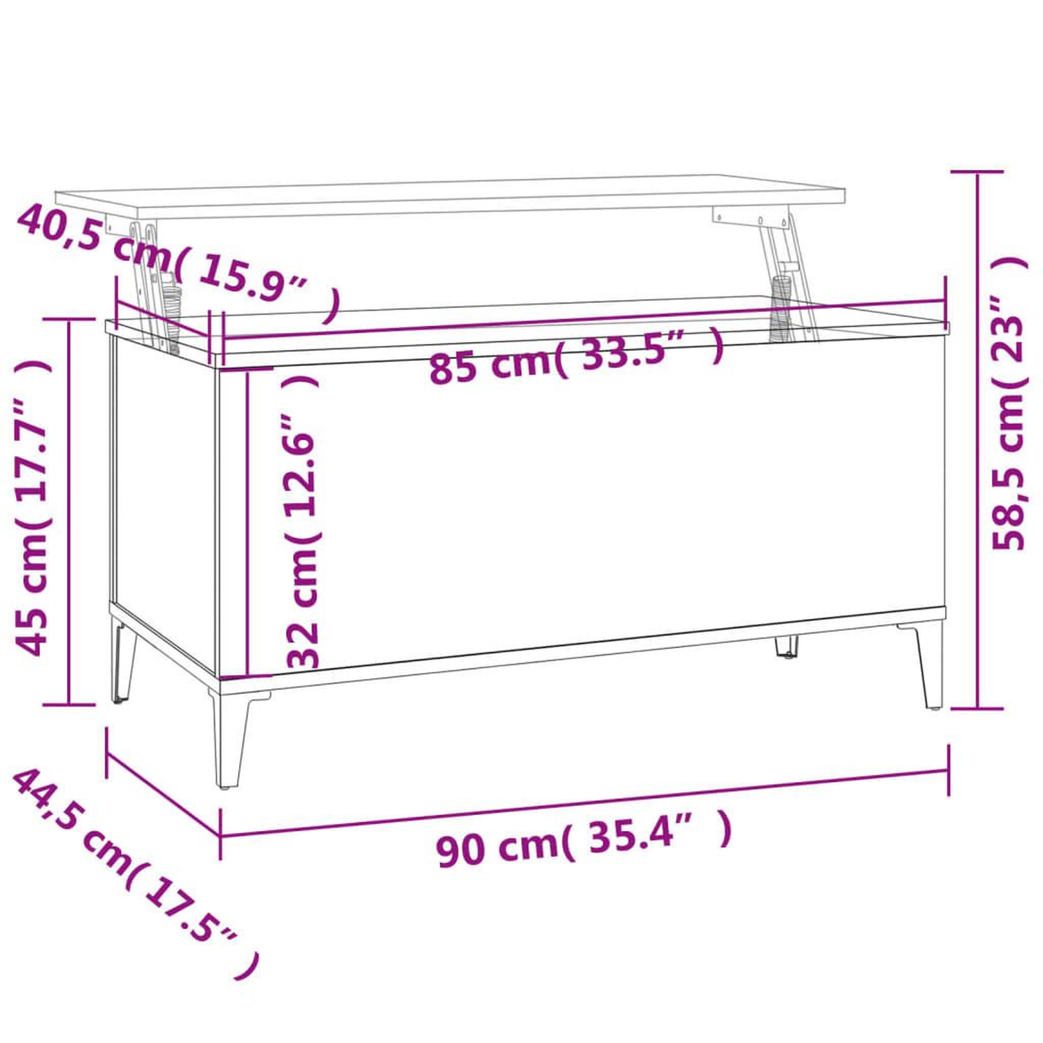 Voir la diapositive 6 : VIDAXL Table basse Chene marron 90x44,5x45 cm Bois d'ingenierie