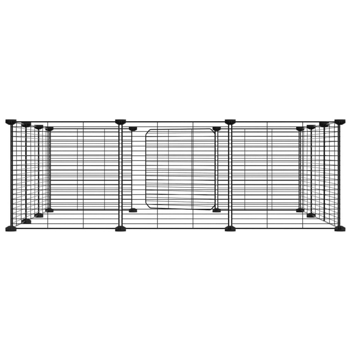 VIDAXL Cage animaux de compagnie a 12 panneaux et porte Noir 35x35 cm