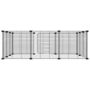 Voir la diapositive 5 : VIDAXL Cage animaux de compagnie a 12 panneaux et porte Noir 35x35 cm