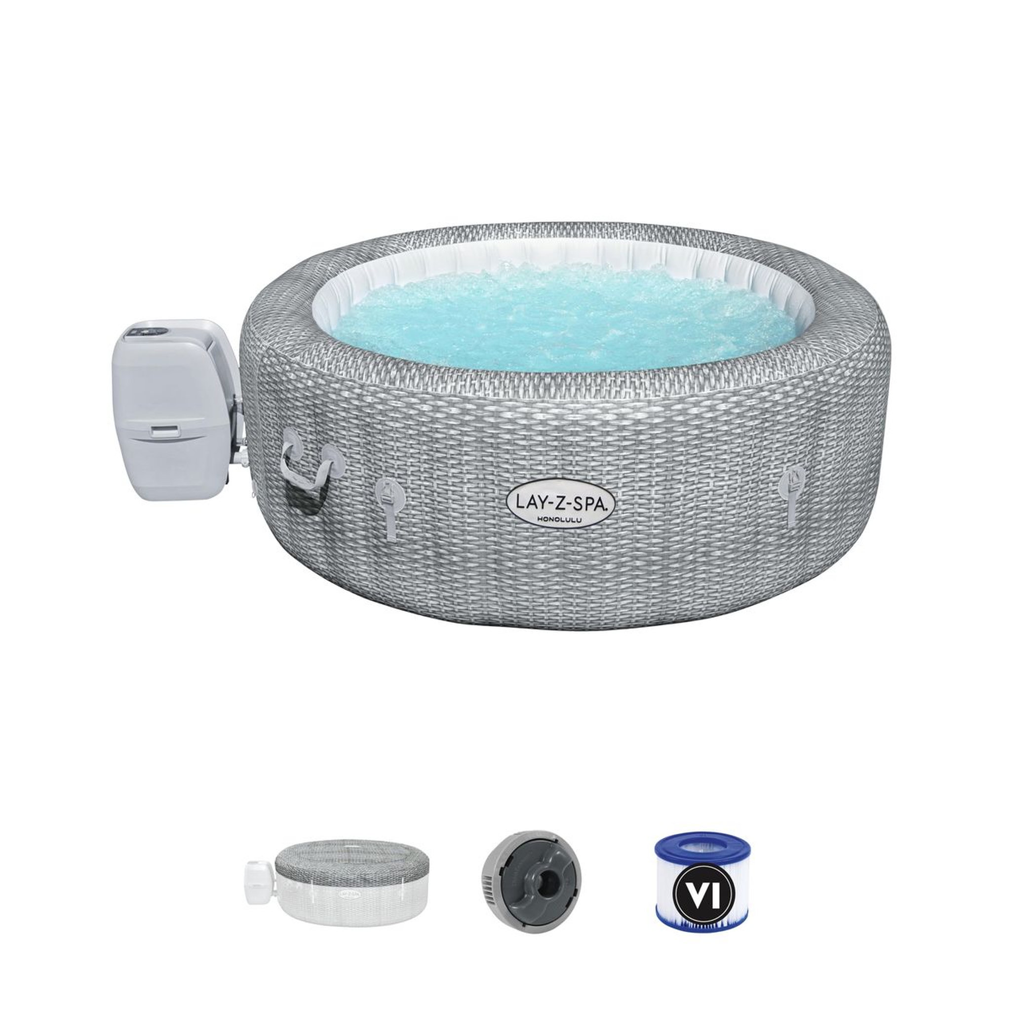 Voir la diapositive 8 : BESTWAY Spa gonflable rond - 4/6 places - Diam 1,96 x 0,71 m - LAY-Z-SPA HONOLULU