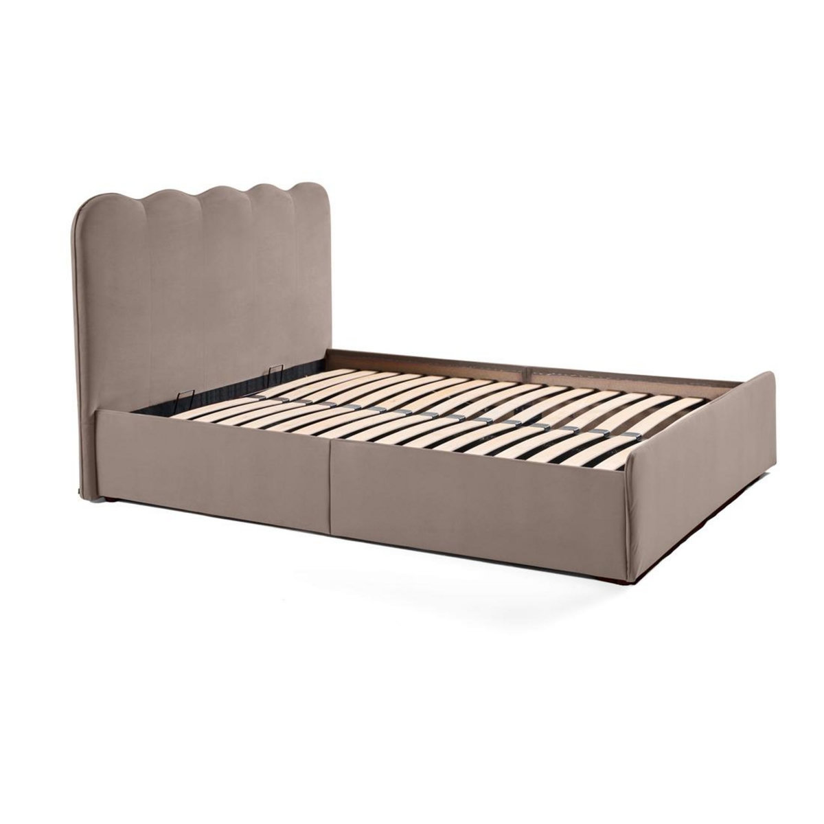 BEST MOBILIER Kahlo - lit coffre - 140x190 - en velours - sommier inclus